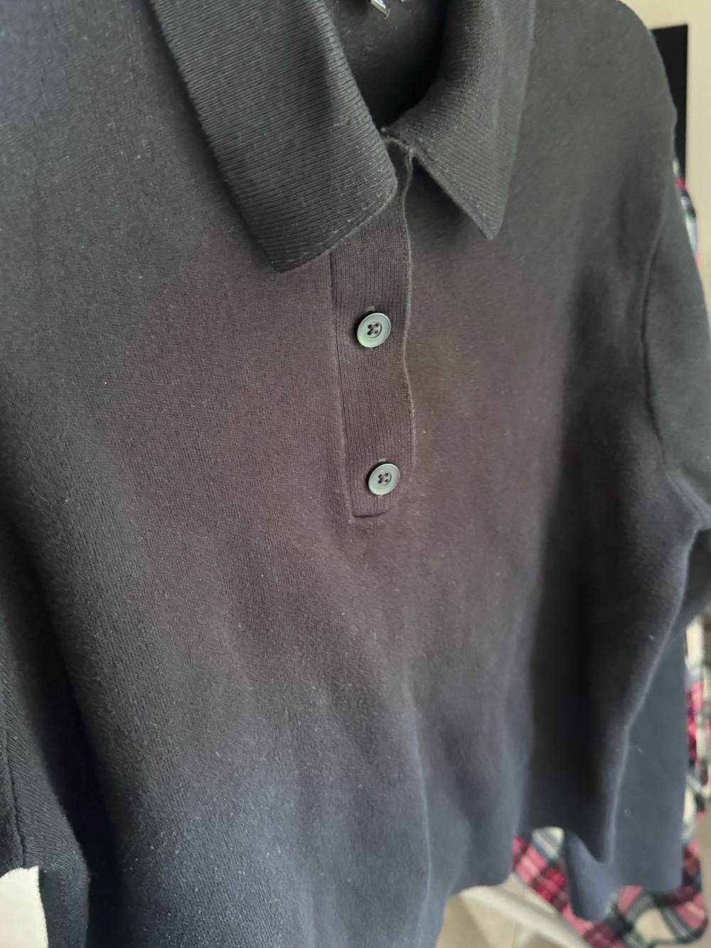 Uniqlo Black Long-Sleeve Polo Knit Top M - Picture 9 of 9